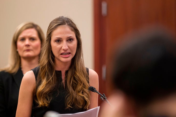 Kyle Stephens, a survivor of former Team USA doctor Larry Nassar's abuse, gives her victim impact statement during Nassar's s