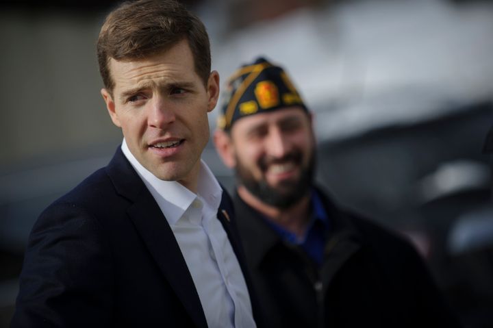 Democrat Conor Lamb drew a crowd of about 85 people at an American Legion post in Houston, Pennsylvania, on Jan. 13, 2018.