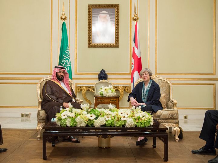 Theresa May with Saudi Crown Prince Mohammad Bin Salman