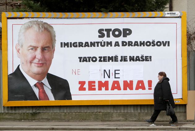 Wahlkampfposter von Zeman in Prag: 