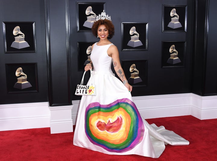 Joy Villa arrives for the 60th Grammy Awards. 