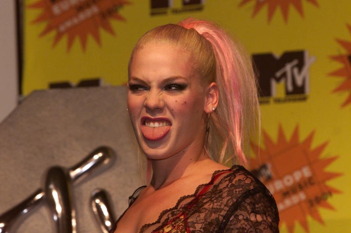 Pink at the MTV Europe Music Awards in Frankfurt in 2001.