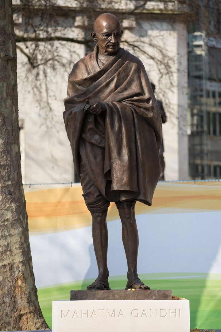 The Gandhi statue unveiled in Parliament Square, London in 2015