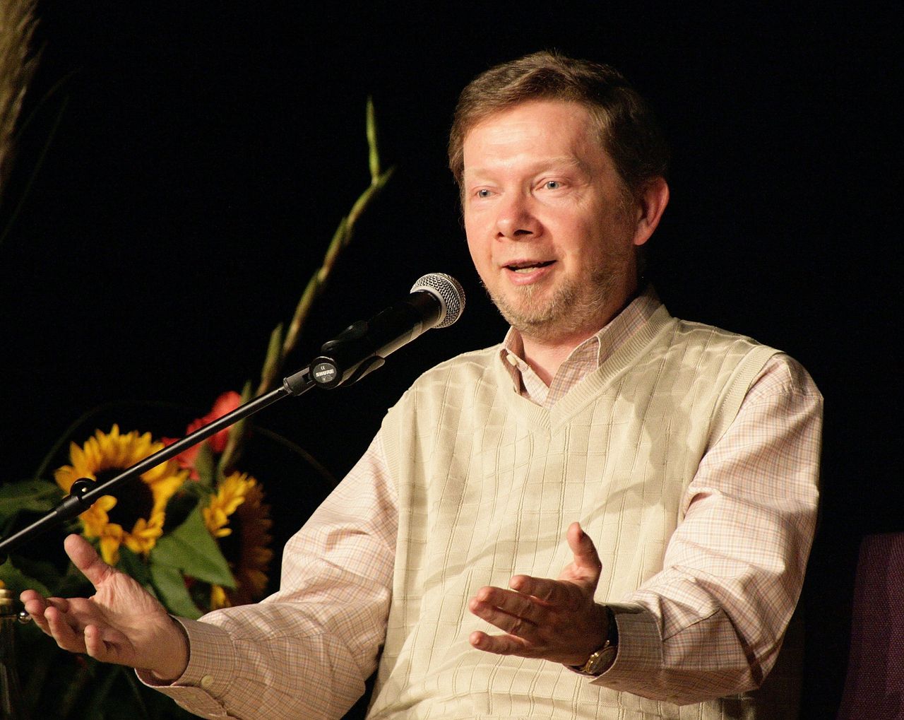 Eckhart Tolle during a reading in Berlin in 2007.