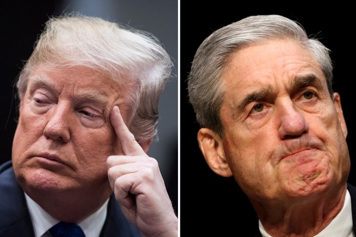 President Donald Trump, left, and special counsel Robert Mueller, right.
