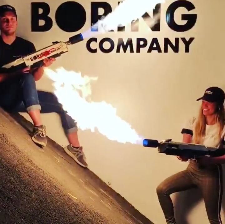 The Boring Co. flamethrowers emit a flame less than the 10 feet that would qualify them under federal regulations as an illegal flamethrower.