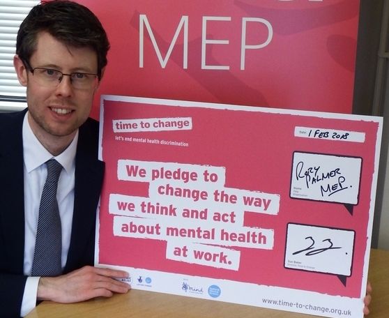 Rory Palmer MEP became the first British MEP or MP to sign the Time to Change Employer Pledge
