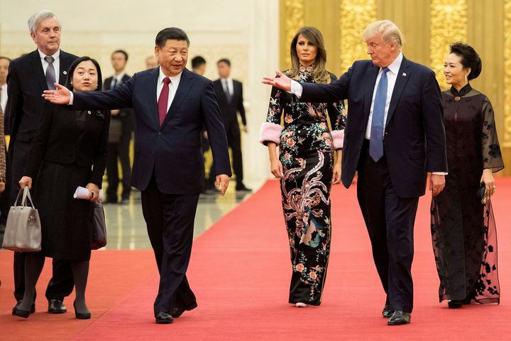 Donald Trump meets President Xi Jinping on his trip to Beijing in November 2017