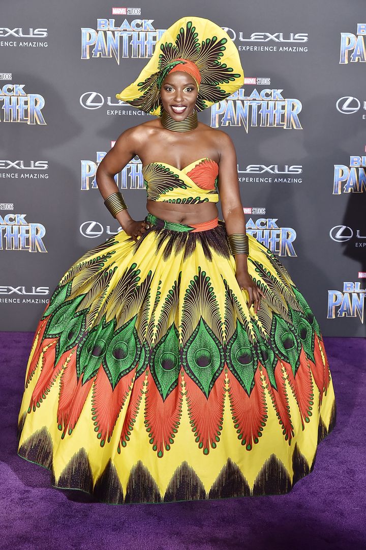 Janeshia Adams-Ginyard attends the premiere of "Black Panther" on Jan. 29 in Hollywood. 