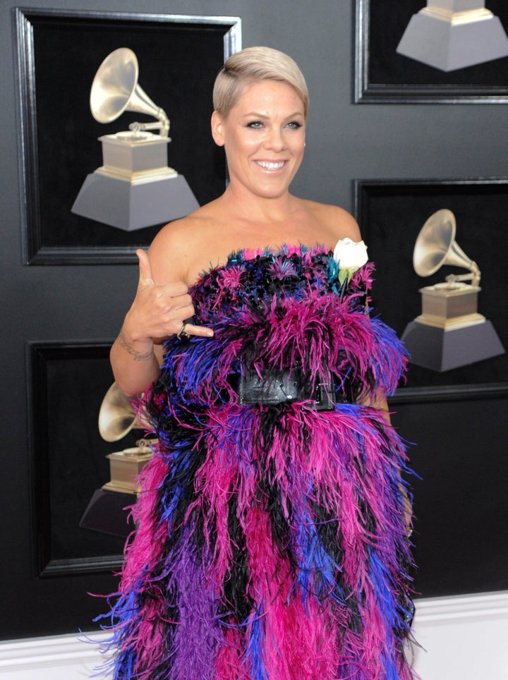 Pink at the 2018 Grammys.