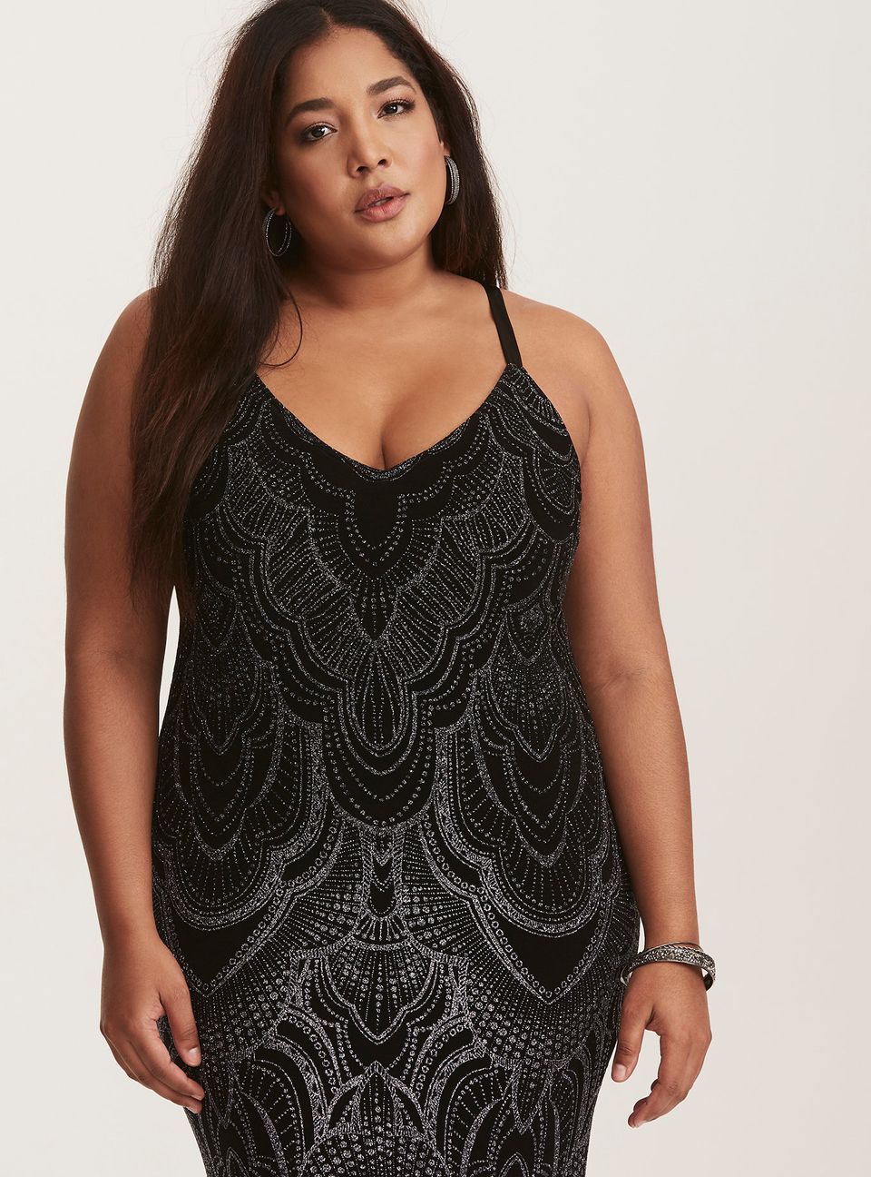 TORRID : Black Glitter Design Maxi Dress  Gowns dresses, Plus size dresses,  Maxi dress