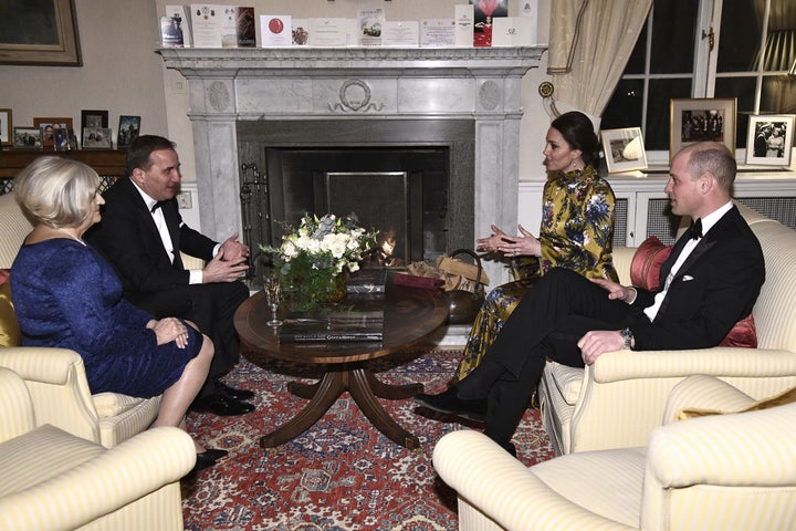 The Duke and Duchess of Cambridge with Sweden's prime minister, Stefan Lofven, and his wife, Ulla Lofven.