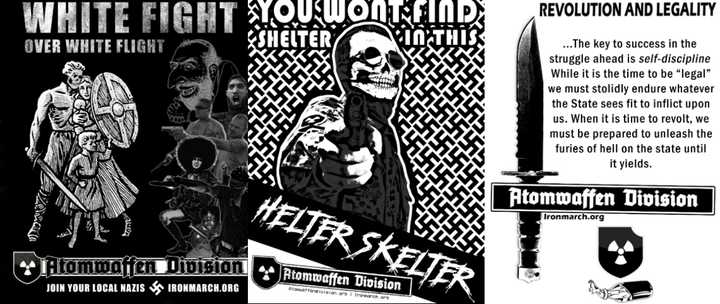 Propaganda from the Atomwaffen site.