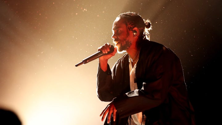 Recording artist Kendrick Lamar performs onstage at the 60th Annual Grammy Awards.