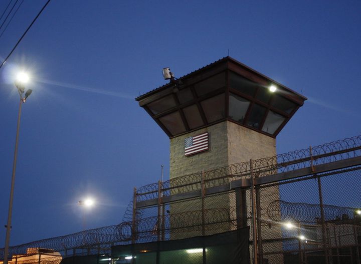 A guard tower at the Guantanamo detention facility.