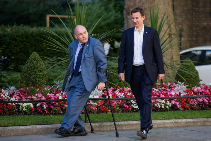 Former minister Rob Halfon with Jeremy Hunt