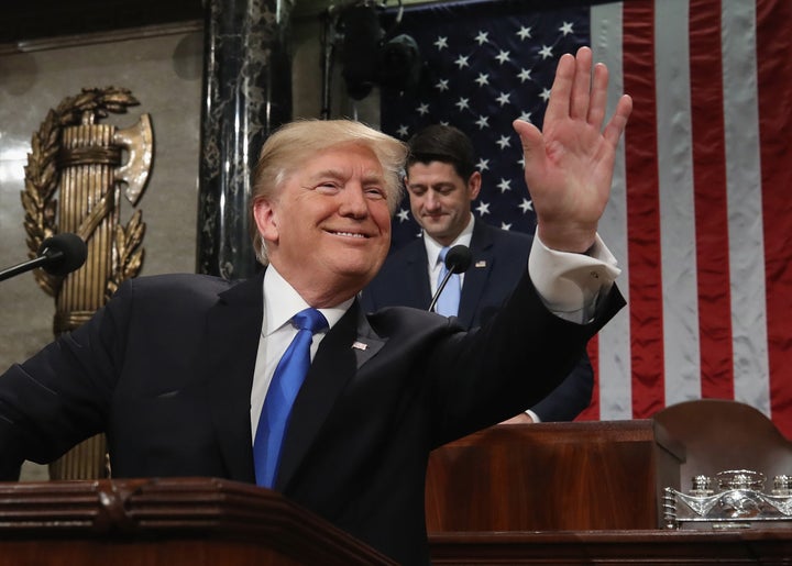 President Donald Trump delivers his first State of the Union address.