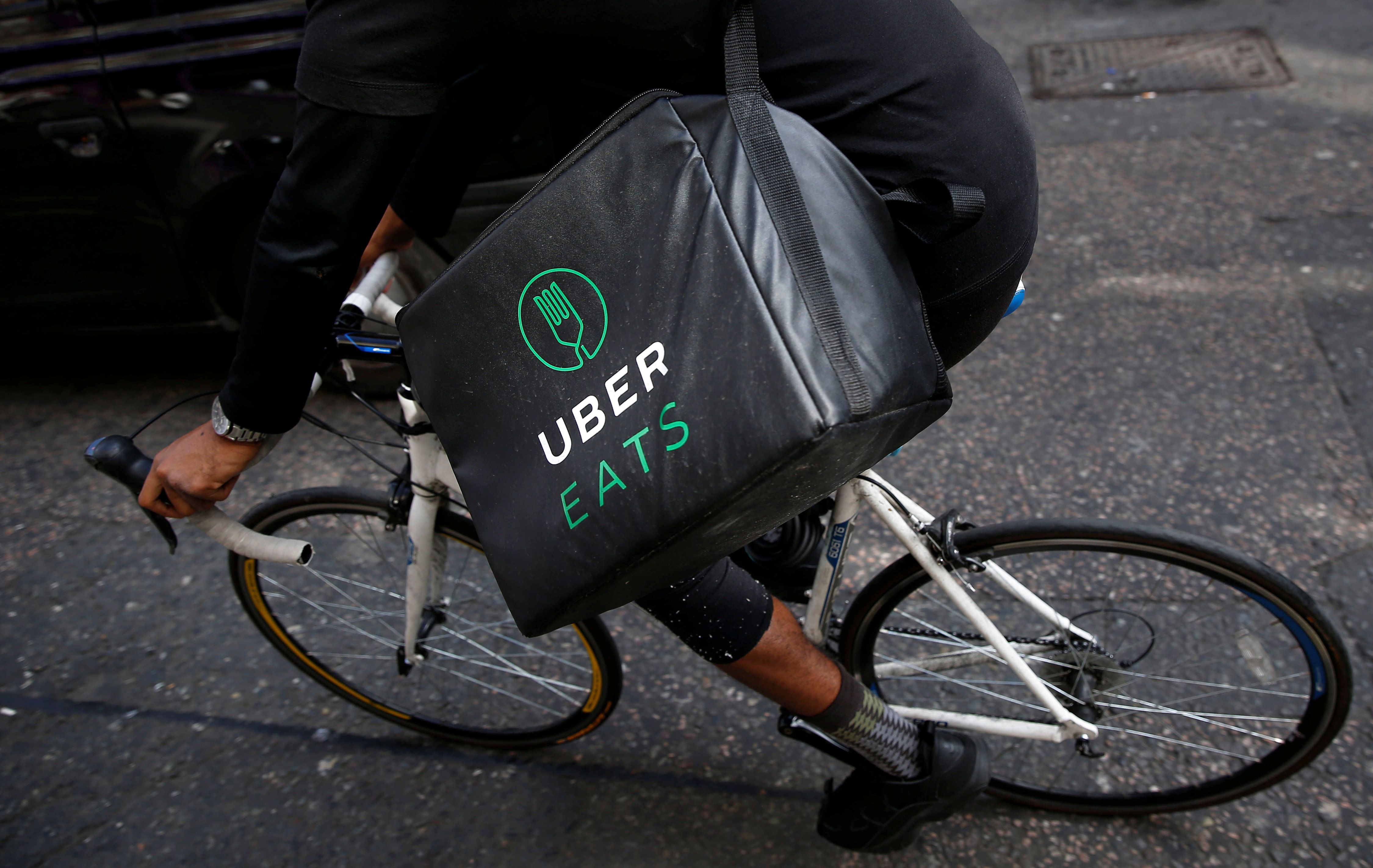 uber eats delivery on a bike