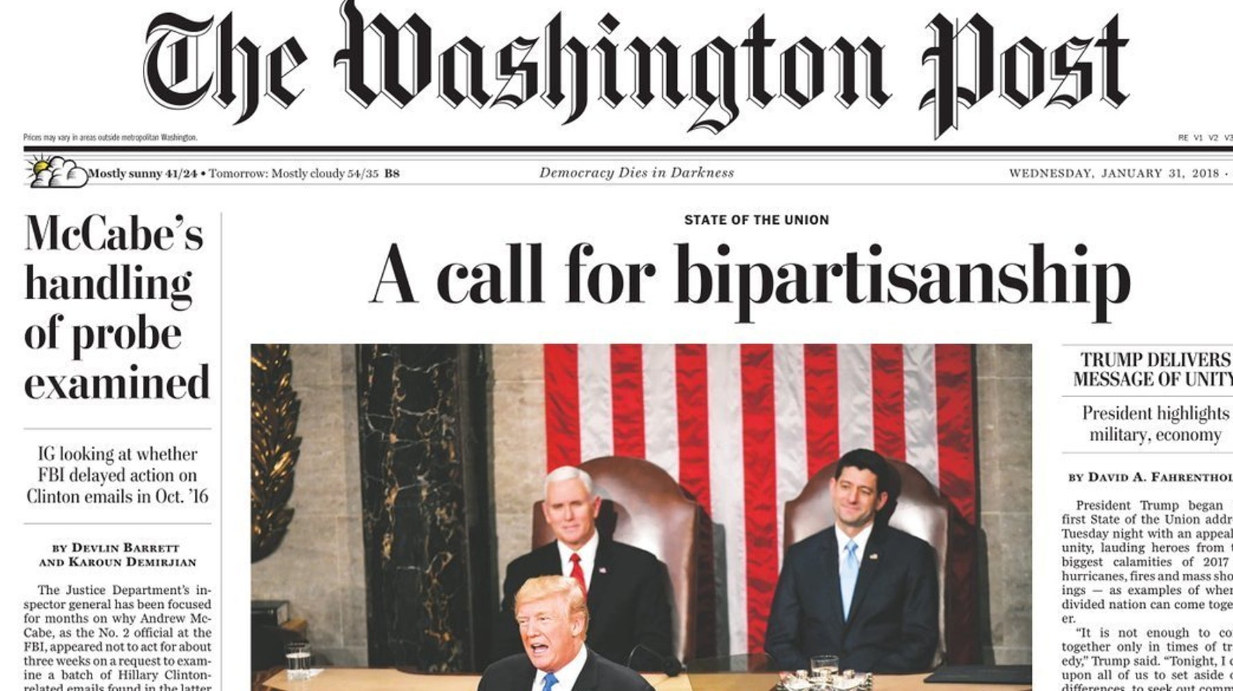 Washington Post To Run Front Page Ads