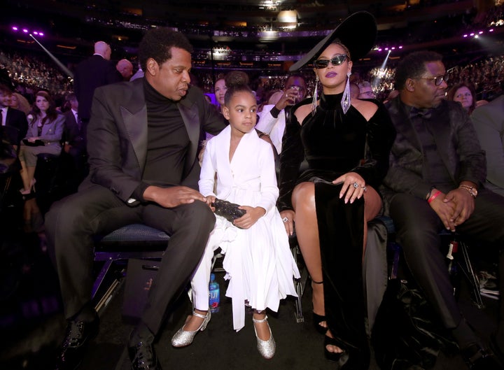 Jay-Z, Blue Ivy and Beyonce hold court at the Grammys. 