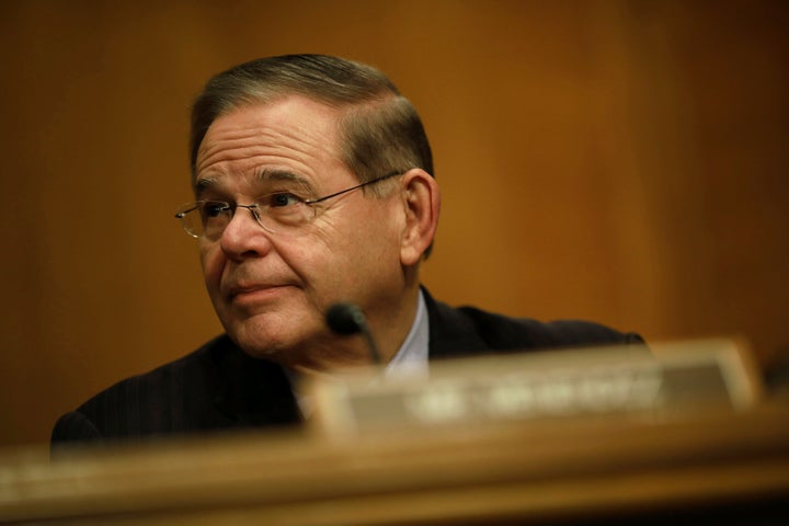 Sen. Bob Menendez (D-N.J.) at a Senate Banking Committee hearing on Capitol Hill on Jan. 23.