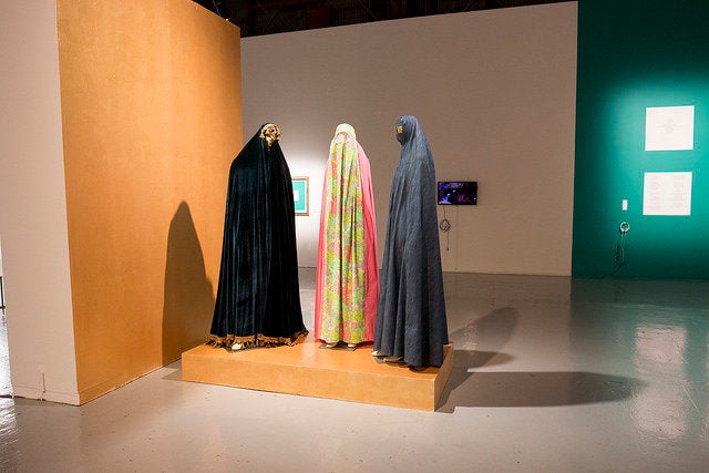 "Alpha, Delta, Burqa," by North Carolina artist Saba Taj. 