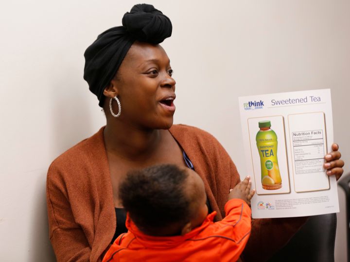 Mylexus Patrick expresses surprise at how much sugar comes not only in sweet tea, but in her son's supposedly healthy juice box.