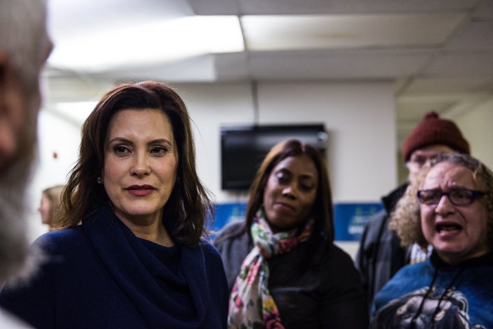 Former Michigan Senate Minority Leader Gretchen Whitmer (D) campaigns for governor in Detroit, Michigan, on Dec. 19, 2017.