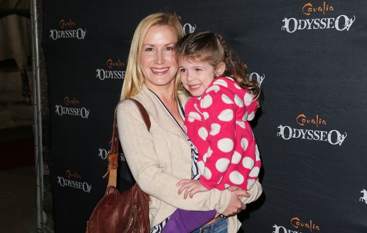 Angela Kinsey and her daughter attend an event in 2013 in California. 
