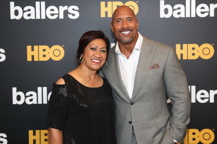 Dwayne Johnson with his mother, Ata. 