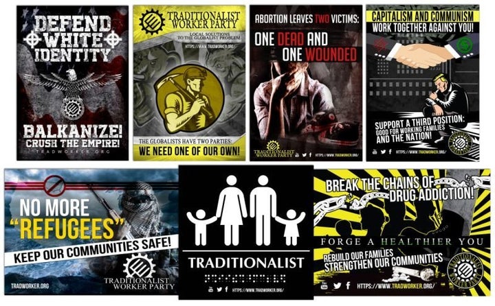 A sampling of propaganda from the Traditionalist Worker Party’s website illustrates the group’s controversial views.