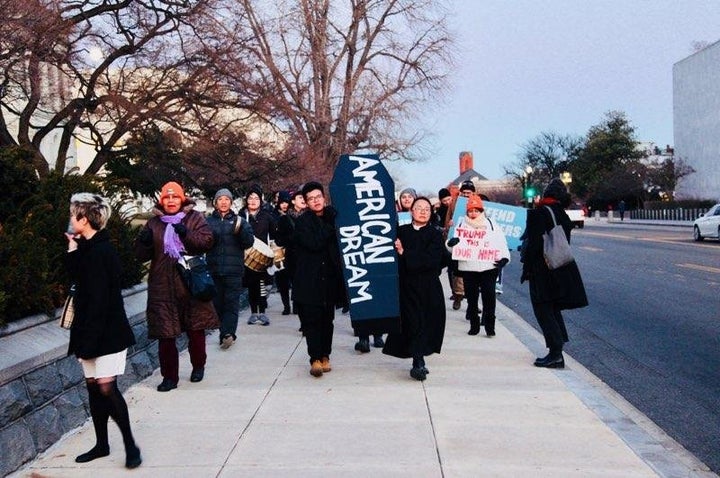 Protesters marched down the streets of Capitol Hill during the procession.