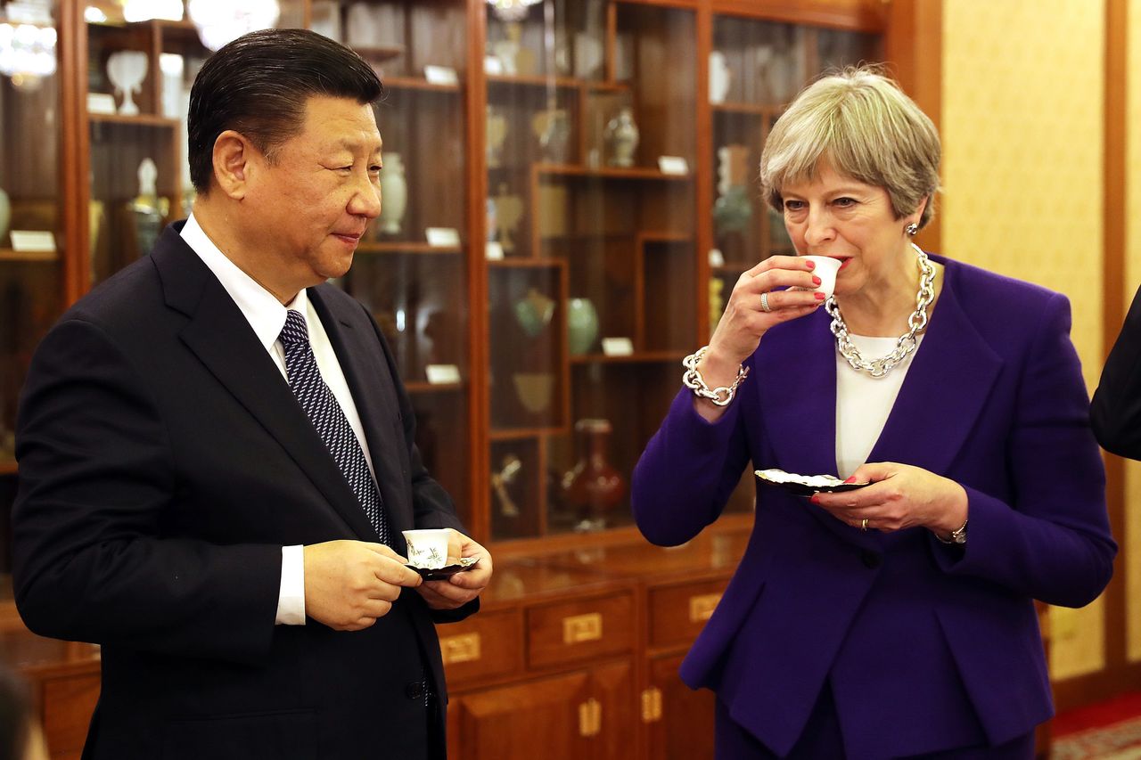 Xi Jinping and Theresa May