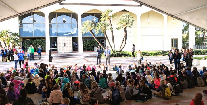 Students in Santa Barbara return to classes at a new campus after their school was closed following mudslides. 