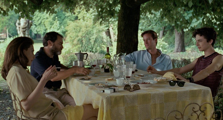 Amira Casar, Michael Stuhlbarg, Armie Hammer and Timothée Chalamet in "Call Me by Your Name."