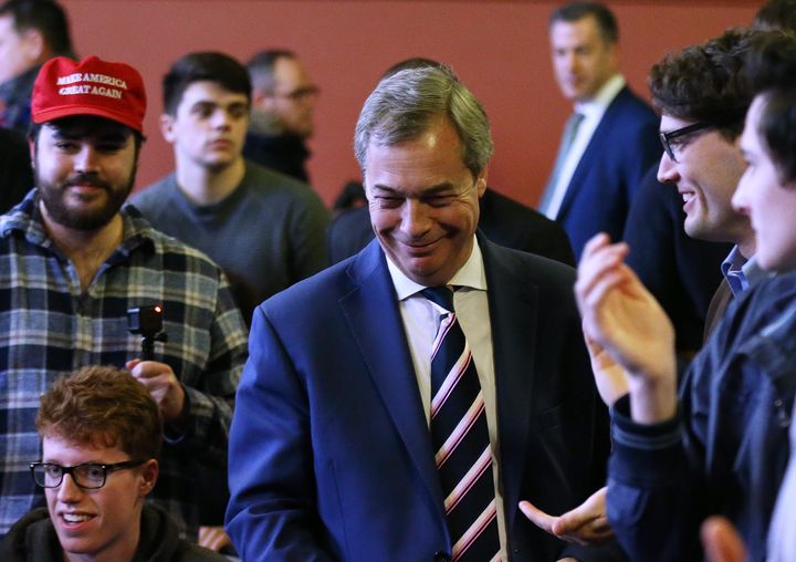 Farage received a standing ovation 