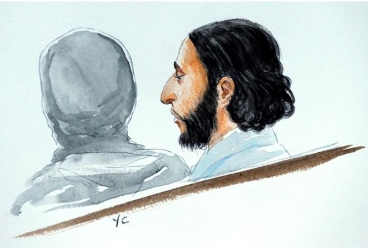 A court artist's sketch of Abdeslam