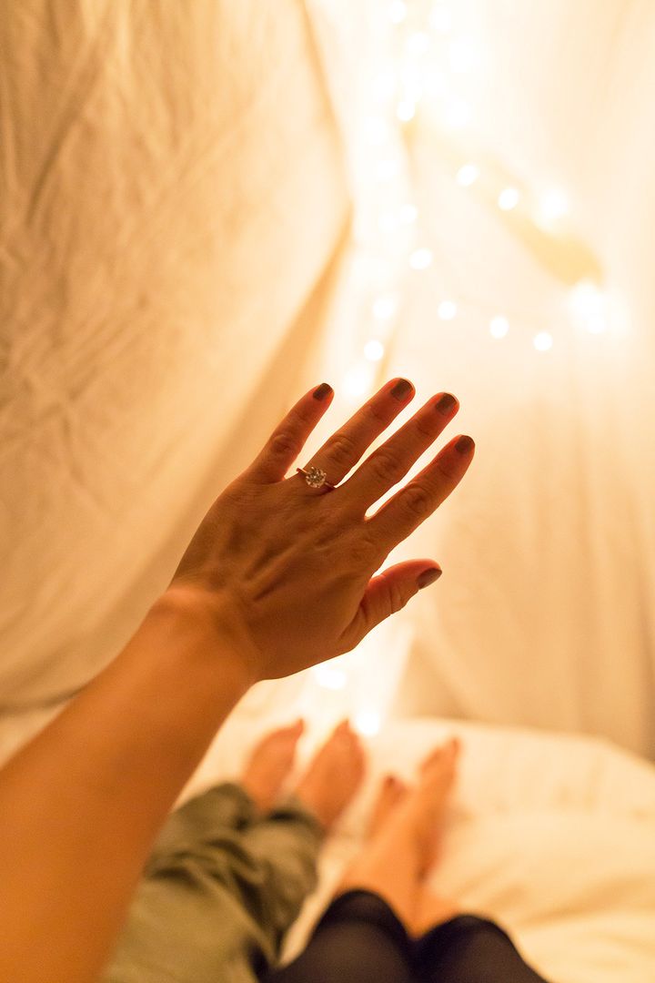 What could be cozier than an at-home engagement?