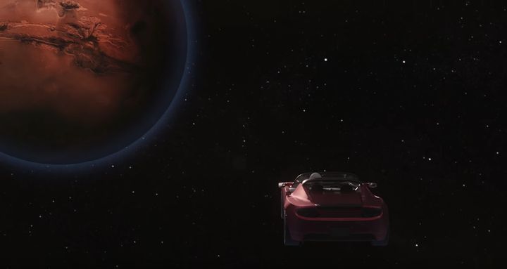 If successful, Musk's sports car will travel 400km to Mars.