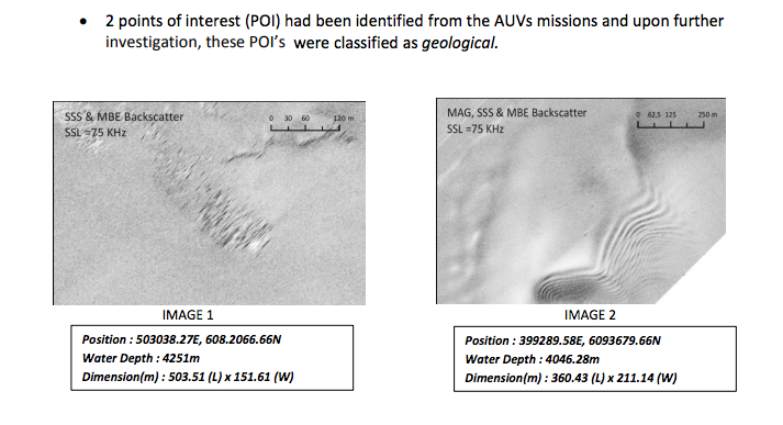 It also lists two 'points of interest' likely to be rock formations 