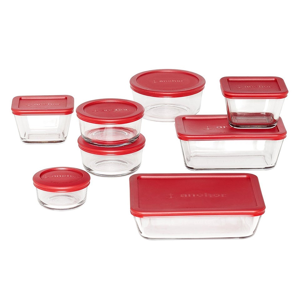 Anchor Hocking 16-Piece Snug Fit Food Storage Set