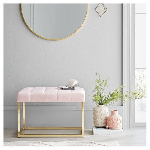 Velour Bench in Pink from <a href="https://www.target.com/p/velour-bench-pink-project-62-153/-/A-52803633#lnk=sametab" target