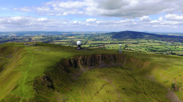 The radar station on Titterstone Clee Hill in the Shropshire Hills Area of Natural Beauty. 