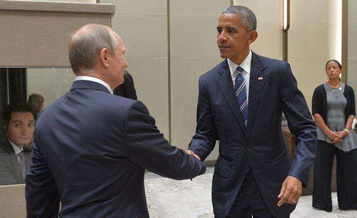 Russian President Vladimir Putin meets with President Barack Obama on the sidelines of the G20 Summit in Hangzhou, China, in 2016.