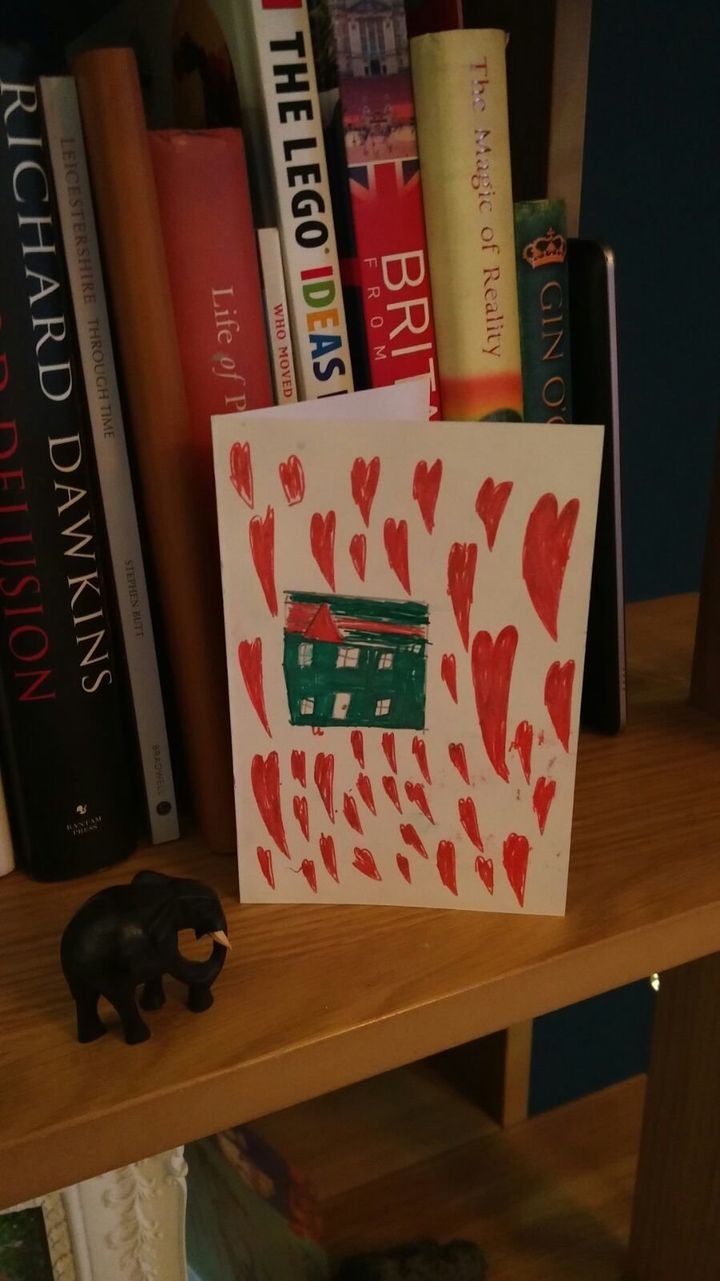 A Valentine's card made by Jamie Beaglehole's son.