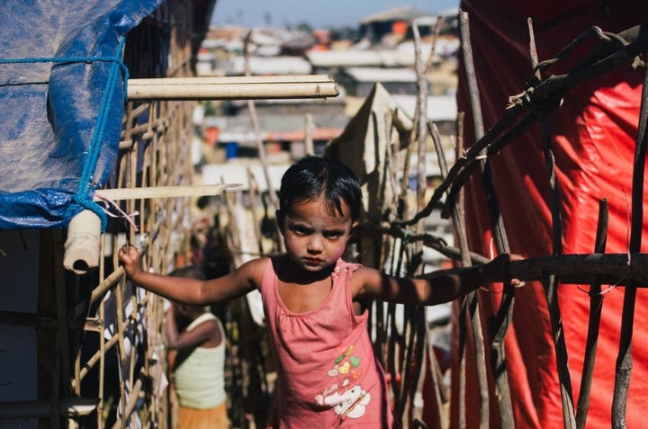 Density is extreme in Bangladesh’s Rohingya refugee camps. The amount of livable space, less than 10 square metres per person