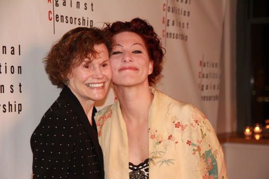 Singer, pianist and performer Amanda Palmer wrote the song "Judy Blume" to commemorate the author's powerful influence on young people. This photo of Blume (left) and Palmer was taken at an event celebrating the the 40th anniversary of the National Coalition Against Censorship.