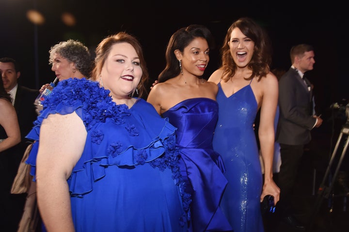 From left to right, Chrissy Metz, Susan Kelechi Watson, and Moore are seen at the 24th Annual Screen Actors Guild Awards on Jan. 21, 2018, in Los Angeles.