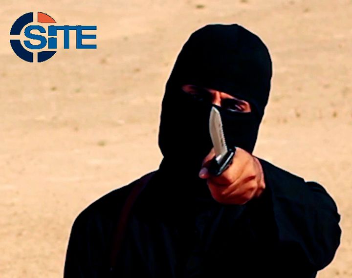 A masked, black-clad militant, identified as Mohammed Emwazi (