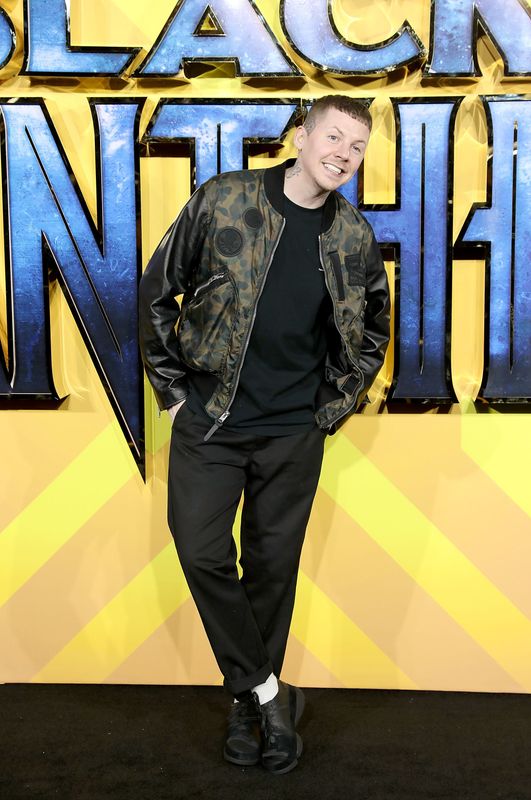 LONDON, ENGLAND - FEBRUARY 08:  Professor Green attends the European Premiere of 'Black Panther' at Eventim Apollo on February 8, 2018 in London, England.  (Photo by Tim P. Whitby/Tim P. Whitby/Getty Images)